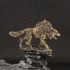 Table Ornament Brass Animal Statues Wolf Figurines Sculptures Tabletop Centerpieces for Living Room Bedroom Decors