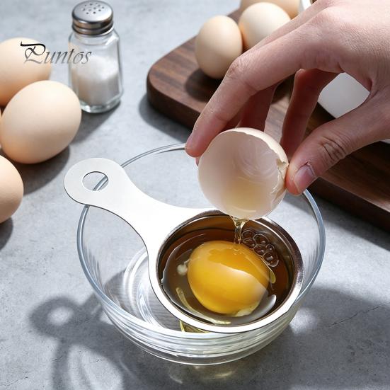 Professional Baking Tools Stainless Steel Egg White Yolk Separator, Effortless Separation Separator for Diet Divider, Curved Groove Sieve Family