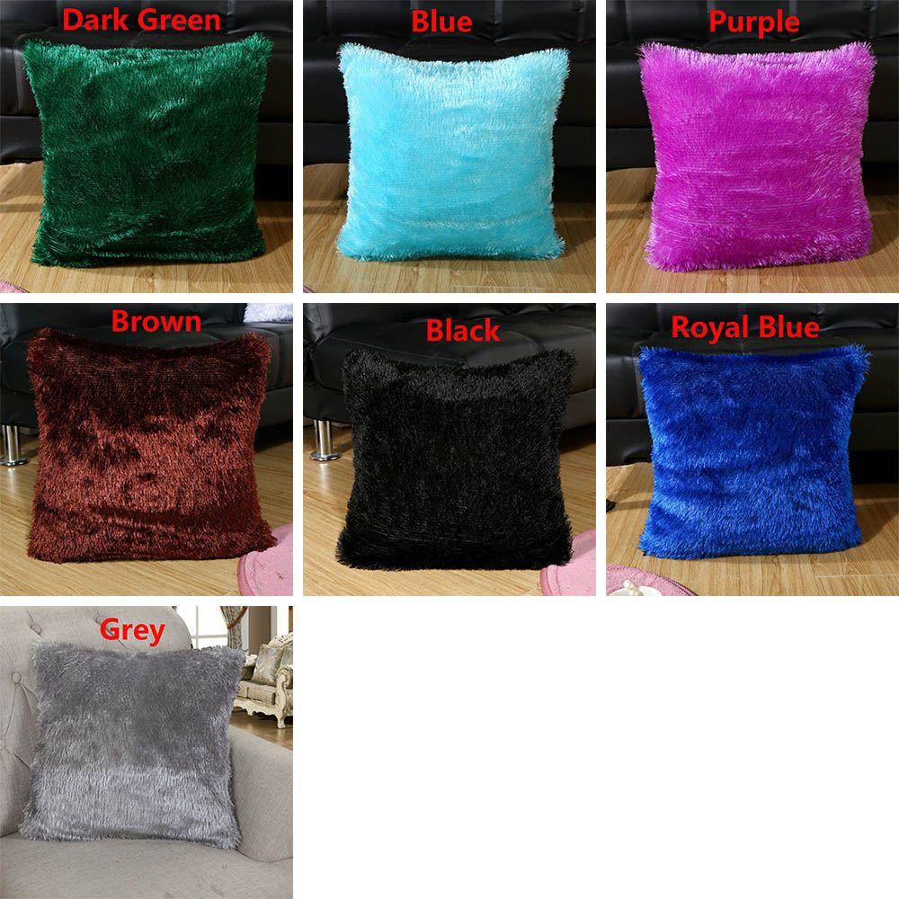 Square Waist Home Decor Winter Warm Throw  Cases Cushion Cover Fur