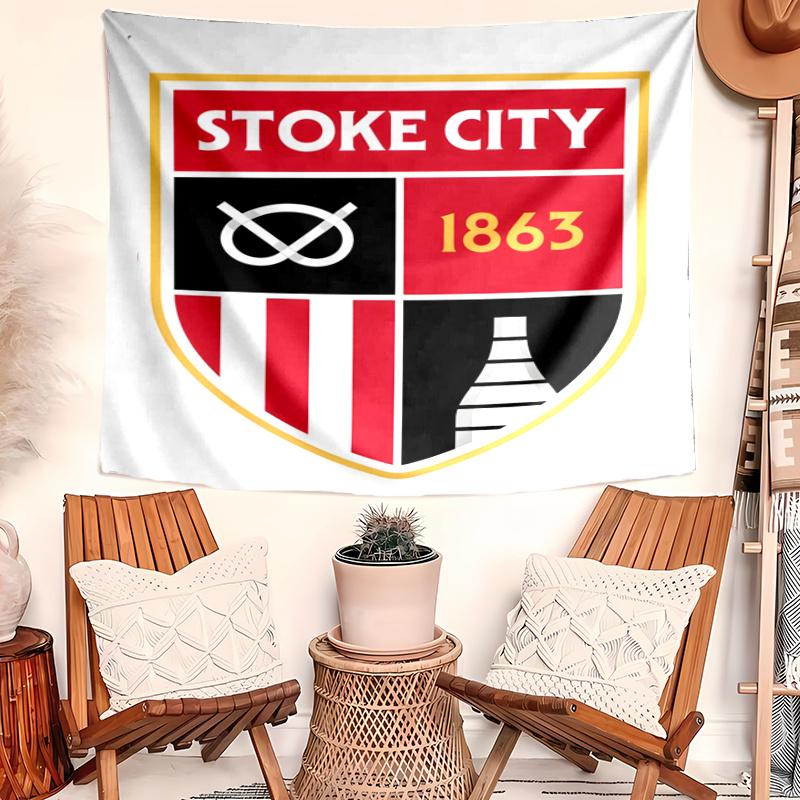 Stoke City F.C. Tapestry Wall Hanging Room Background Cloth Home Decor Beach Mat Yoga Mat Sofa Bed Sheet