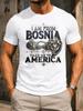 I Am From Bosnia Take Me To America Metallic Bridge Fleurdelis Flower Ornaunisextal Blue Gold Unisex All TShirt