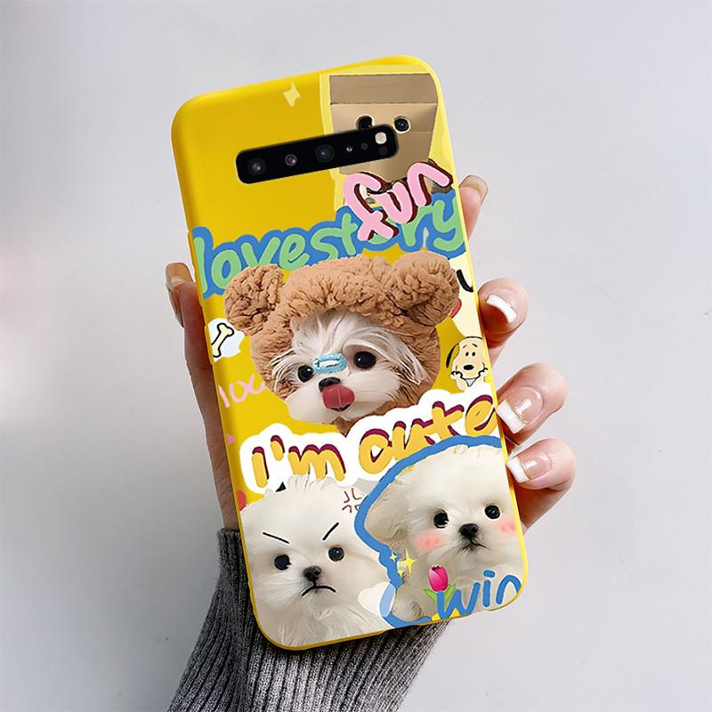 For Samsung S10 5G Case Cute Cartoon Soft Silicone Matte Slim Protective Phone Cover For Samsung Galaxy S10 5G G977N Case Coque