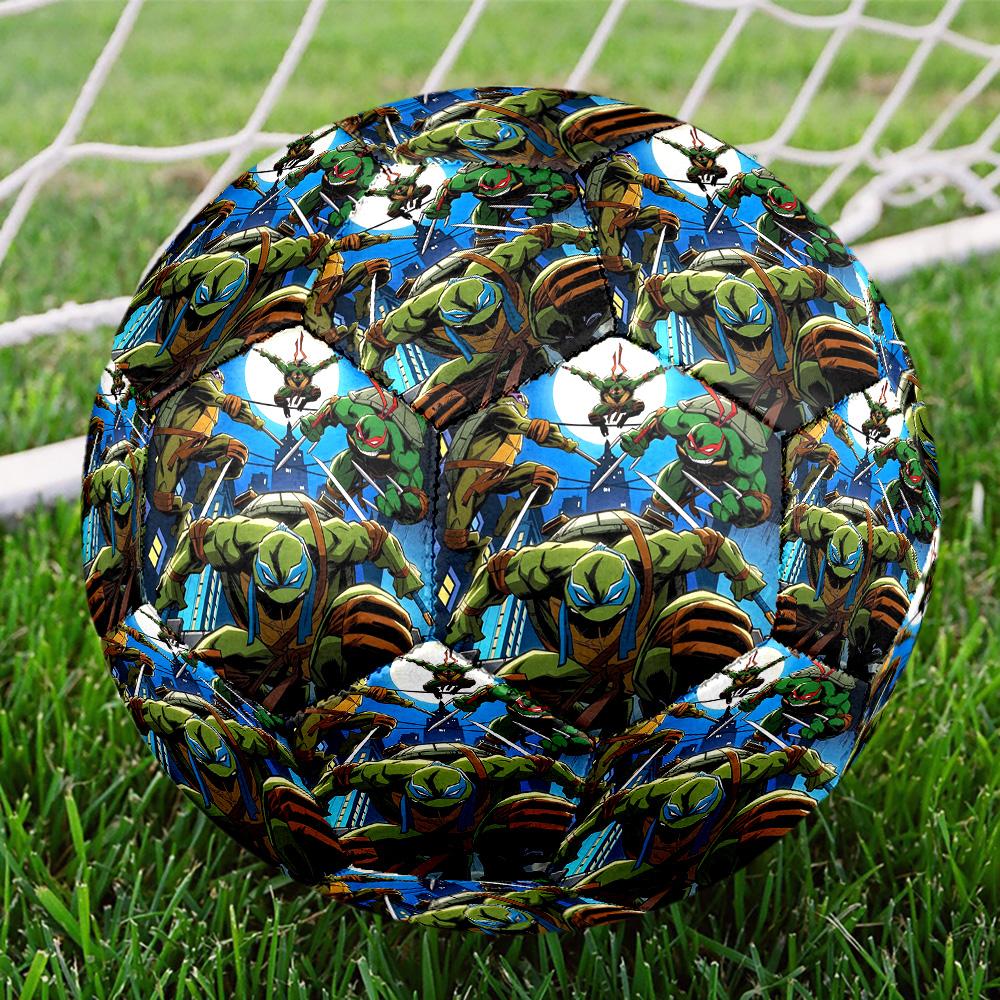 Teenage Mutant Ninja Turtles Print Size 5 Soccer Ball, Standard Match Football for Sports Game and Team Practice, Ideal Gift for Soccer Fans