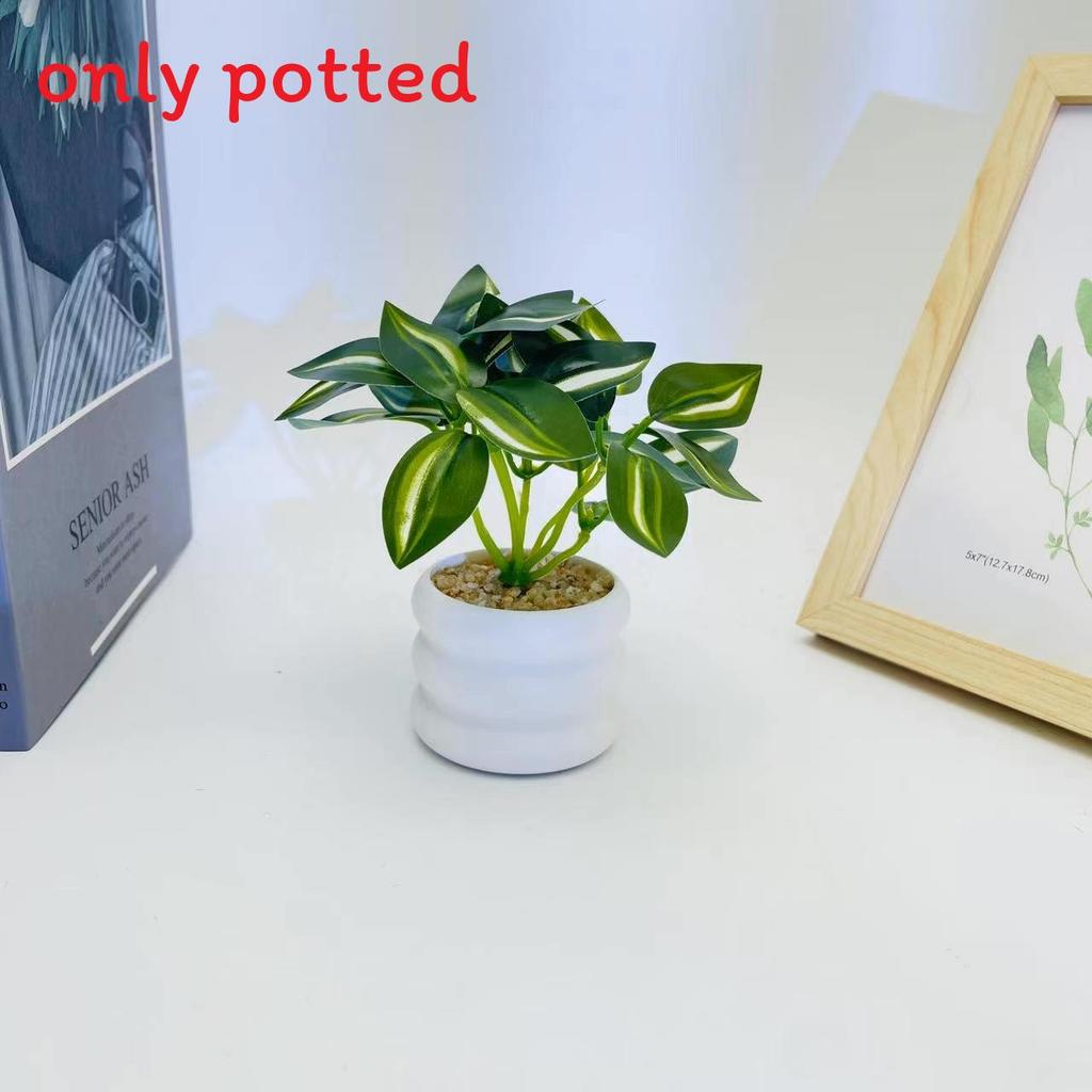 Simulation Leaves 8 Epipremnum Aureum Potted Artificial Plant Ornament Decor