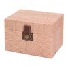 Convenient Travel Storage Box Wicker Pattern Jewelry Presentation Case Multi Functional Wooden Earrings Necklaces Holder