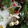 2025 Christmas Star Bow Bell Ornament Hangable Five-pointed Star Bells Wreath Pendant For Window Wall Door Handle