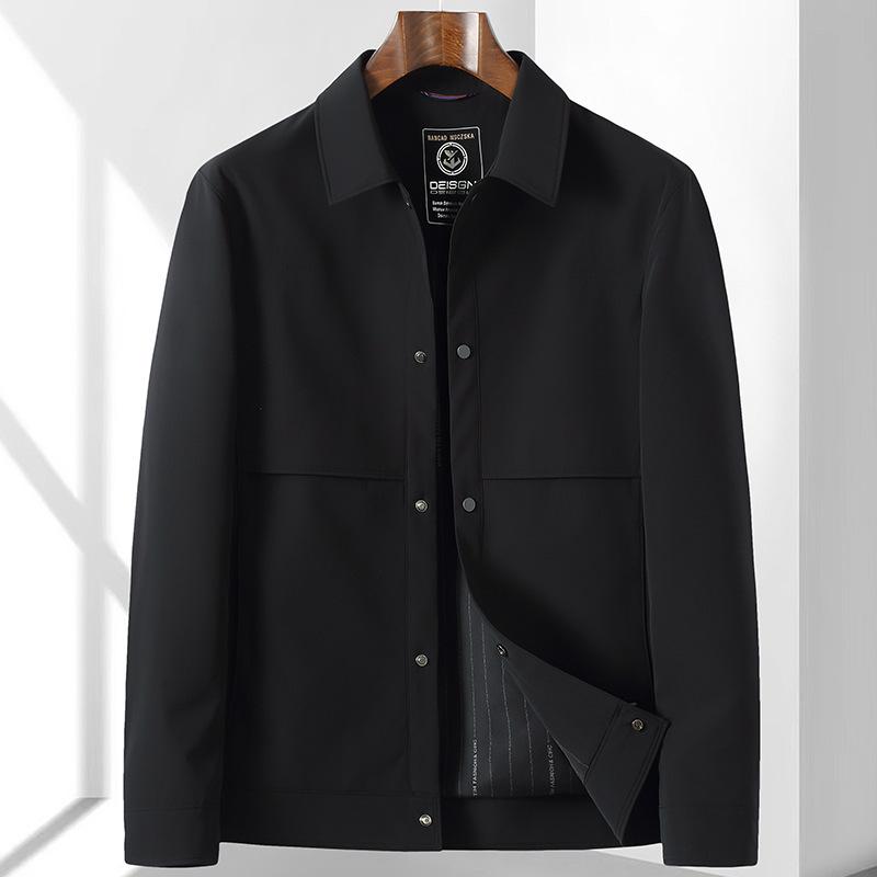 Spring and Autumn Clothing Thin Simple Jacket Tooling Men's Jacket Men's Business Casual Lapel