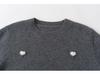 Korean Design 100% Pure Cashmere Heart Sweater - Thick Loose Fit, Versatile Casual Pullover for Women