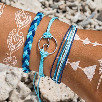 2024 3 pièces/ensemble Boho vague Bracelet multicouche creux coton corde Bracelets ensemble pour femmes bijoux cadeau