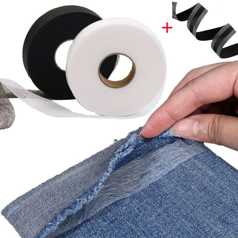 Iron On Hemming Tape Hot Melt Double Sided Hemming Tape Trouser Edge Pastes for Clothes Pants Dresses Curtains