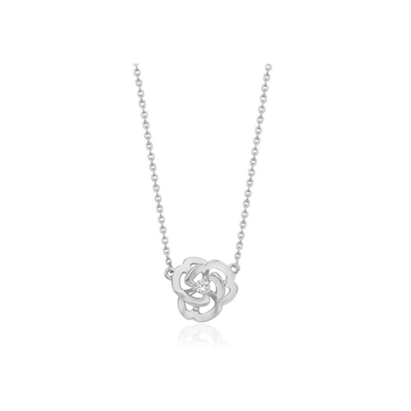 Tirr Lirr Bellarosa Silver-White Necklace TNSSVW00121M