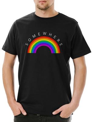 Somewhere Rainbow Herren T-Shirt Dämon LGBTQ Gay Schwul Trans Gay Pride Monat