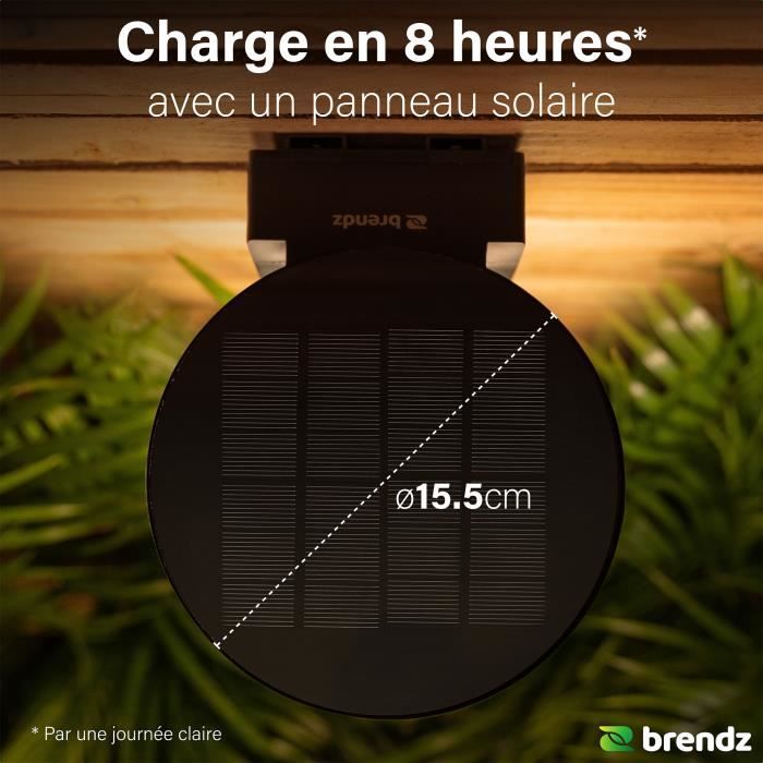 Applique murale exterieur solaire, Detecteur de mouvement, 600 Lumens, blanc chaud 3000k, Imperméable IP44, 3 Modes de Lumière