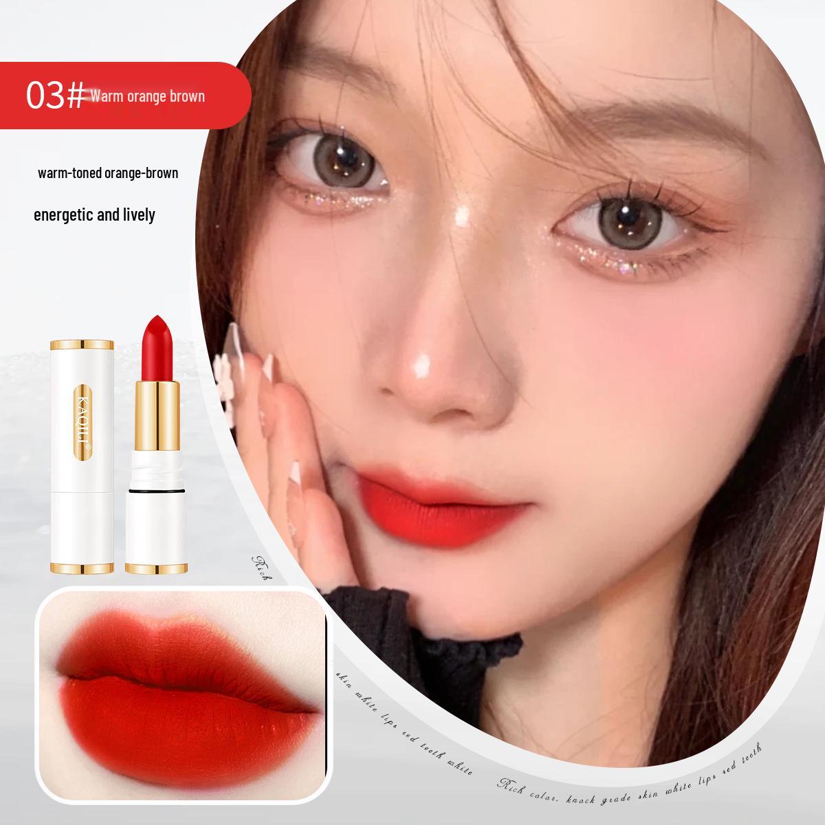 

Kachiris Waterproof Non-Fading Cinnamon Matte Lipstick and Balm - Non-Stick, Non-Drying, Long-Lasting.