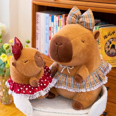 Neues Niedliches Capybara Blumenkleid Plüschtiere für Mädchen mit Hochwertigen Kapibala Puppen Kinderpuppen Geschenke