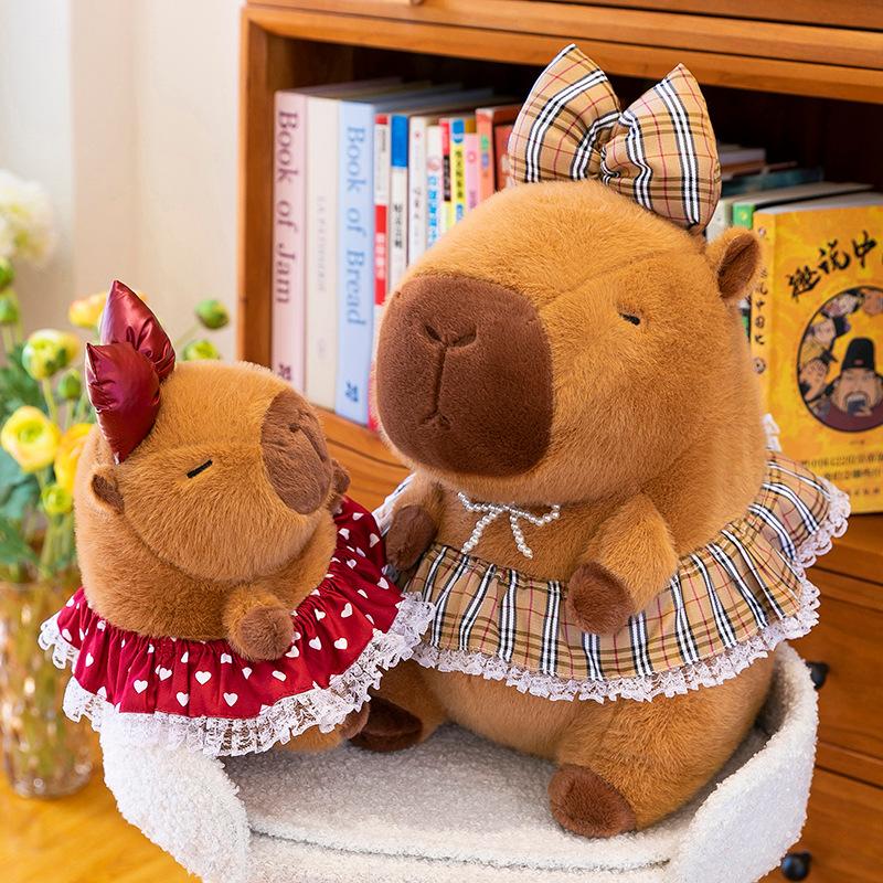 New Cute Capybara Flower Skirt Plush Toy for Girls High-value Kapibara Doll Children Doll Gift
