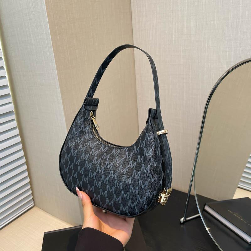 Fashionable Casual Simple Shoulder Bag Unique Stylish New Moon Bag For Women чёрный
