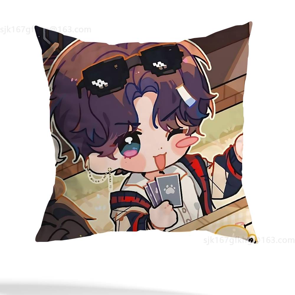 Love And Deepspace Pillow Case Square Double-Sided Printing Short Plush Sofa Cushion Cover Bedroom Bedside Pillow
