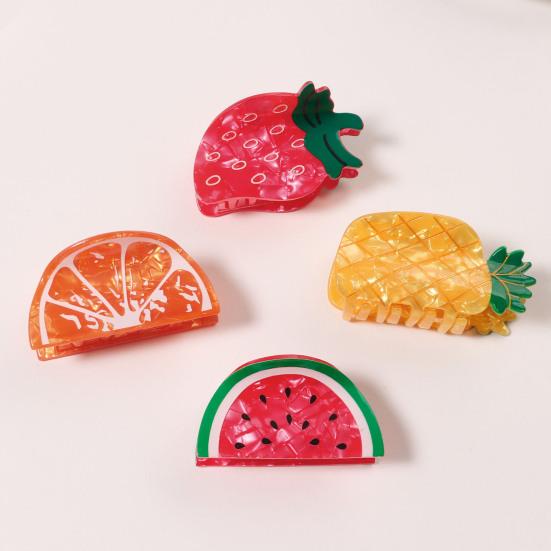 Hair Claw Fruit Design Back Head Shower Clip Medium Size Shark Hair Claw Non-slip Versatile Hair Accessory