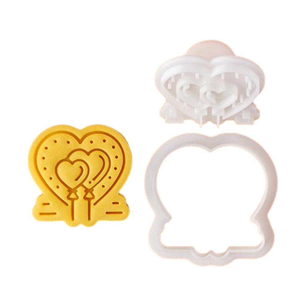Valentine's Day Cookie Cutters Cartoon Pressable Biscuit Mold Holiday Biscuit Fondant Cookie Stamps Party Supplies