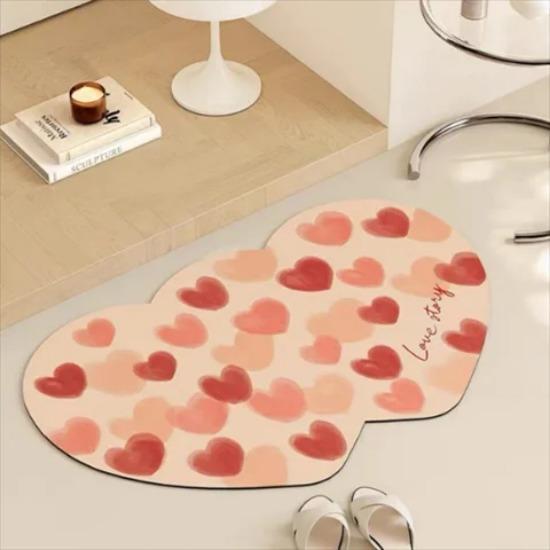 Flower special-shaped toilet bathroom entrance door suction pad foot pad  diatom mud non-slip pad washing table love
