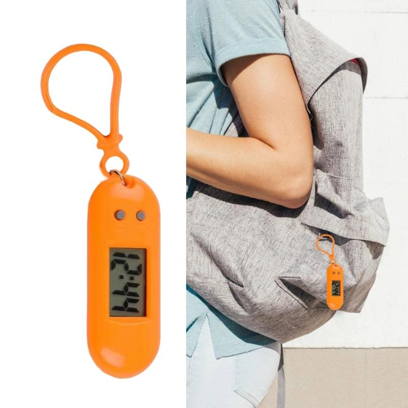 Sportliche LED Digitaler Schlüsselanhänger Taschenuhr Miniaturuhr für Studenten und Kinder Praktisches Reisezubehör für Rucksack