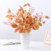 10PCS.3-branch faux eucalyptus & apple leaves with fruits, lifelike silk flowers, perfect for wedding decor & home arrangement