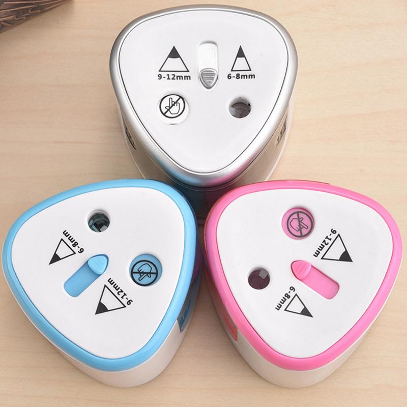 Automatic Pencil Sharpener Two-hole Electric Touch Switch Pencil Sharpener Stationery Home Office School Supplies