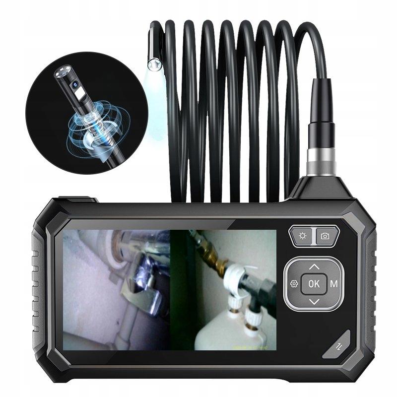 INSPECTION CAMERA ENDOSCOPE SPLIT SCREEN 8 LED 32GB mSD IP67 5m 5.5mm