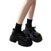 Retro big head small leather shoes women's 2025 spring and autumn new small height-increasing platform shoes British style loafers