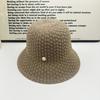 New Hollow Knitted Bucket Hat Women's Summer Sunscreen Visor Hat Showing Face Small Bucket Hat Basin Hat