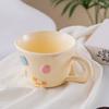 1Pcs 400ML Cute Multi-color Macaron Color Coffee Mug Ceramic Cup Cute Dopamine Three-dimensional Dots Water Cup Attachment