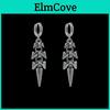 Geometric Zinc Alloy Hoop Earrings For Women With Moon Elements For Casual Wear