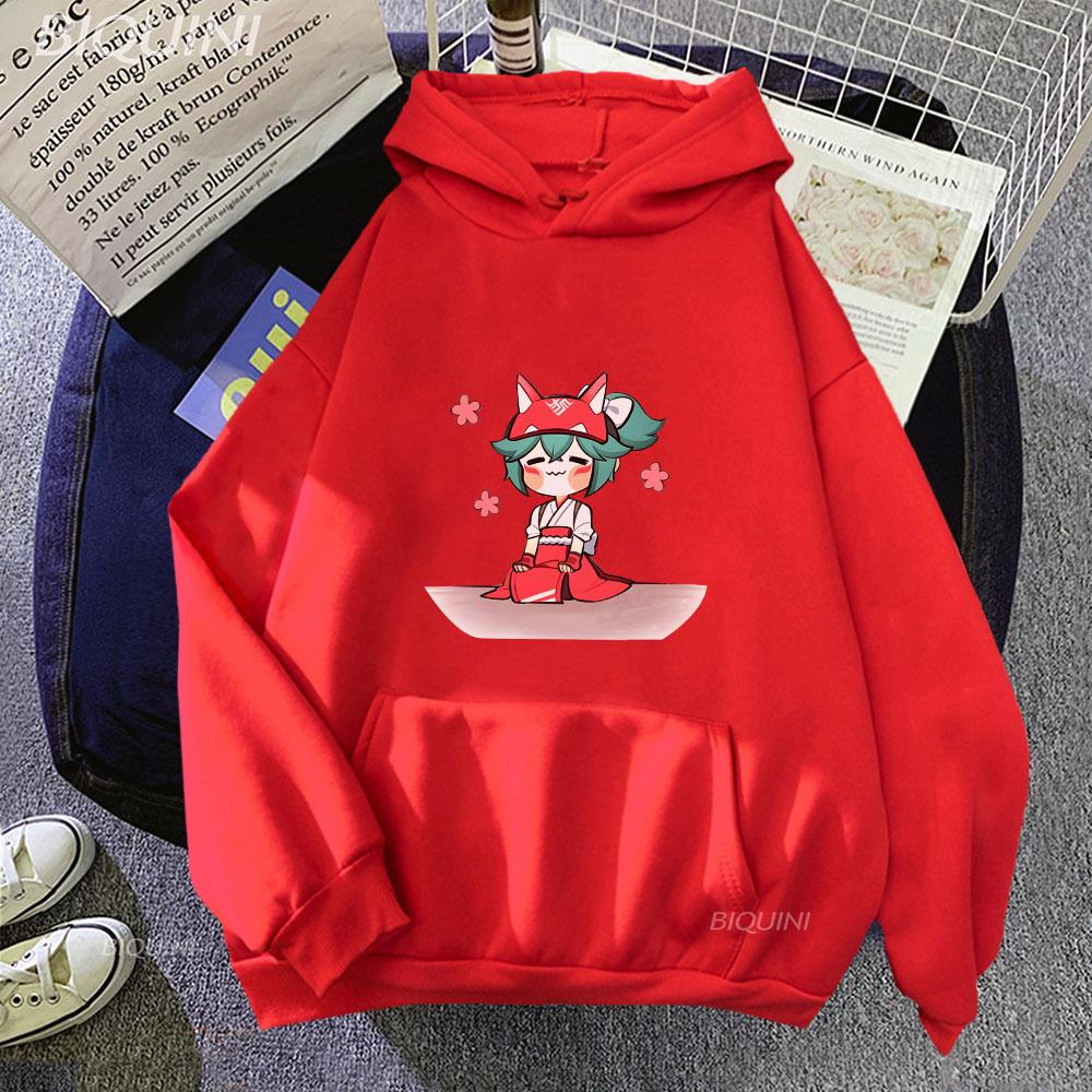 Anime Overwatch 2 Kawaii Kiriko Hoodies Hot Game Anime Manga Fans Men Women Clothing Winter Warm Sweatshirt Oversized Harajuku