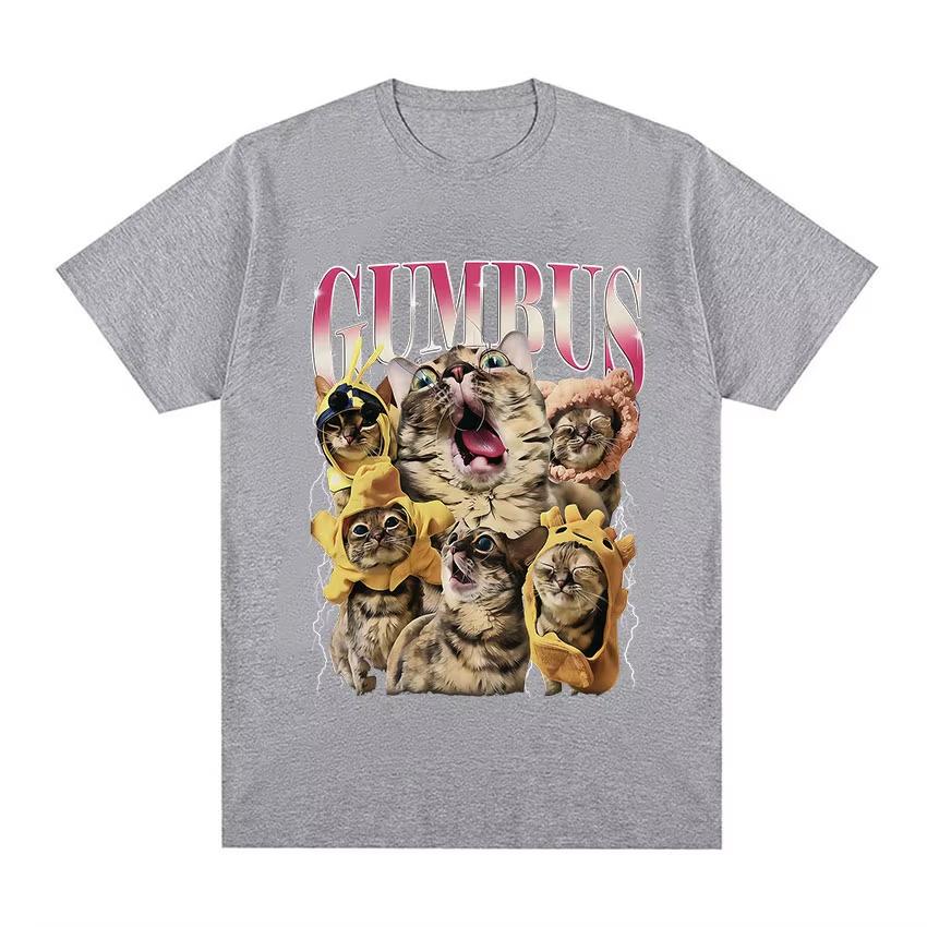 Vintage Gumbus Funny Cat Meme Graphic Tshirt Unisex Unisex Fashion Harajuku Short Sleeve T Shirt Oversized High Quality Cotton Tees