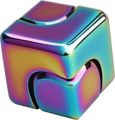 Infinity Fidget Cube, 2 In 1 Fidget Spinner Toy Metal for Kids and Adults, Transformable Anti-Anxiety Cube Fidget Block, EDC Office Desk Gadget