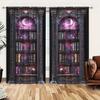 2 Pieces Vintage Gothic Bookcase Printed Curtain - Artistic Home Decoration Curtains   All Season Decorative Curtains