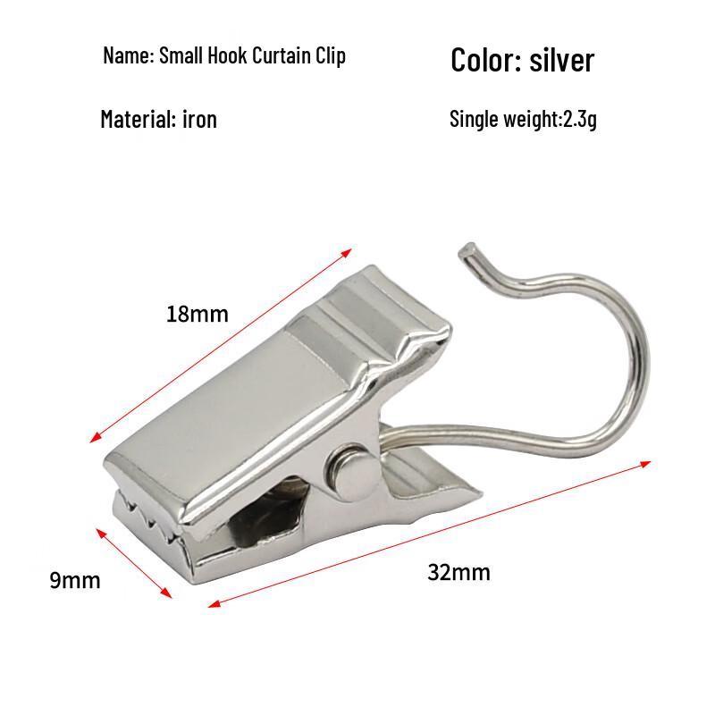 Small Metal Curtain Clips (100-Pack)