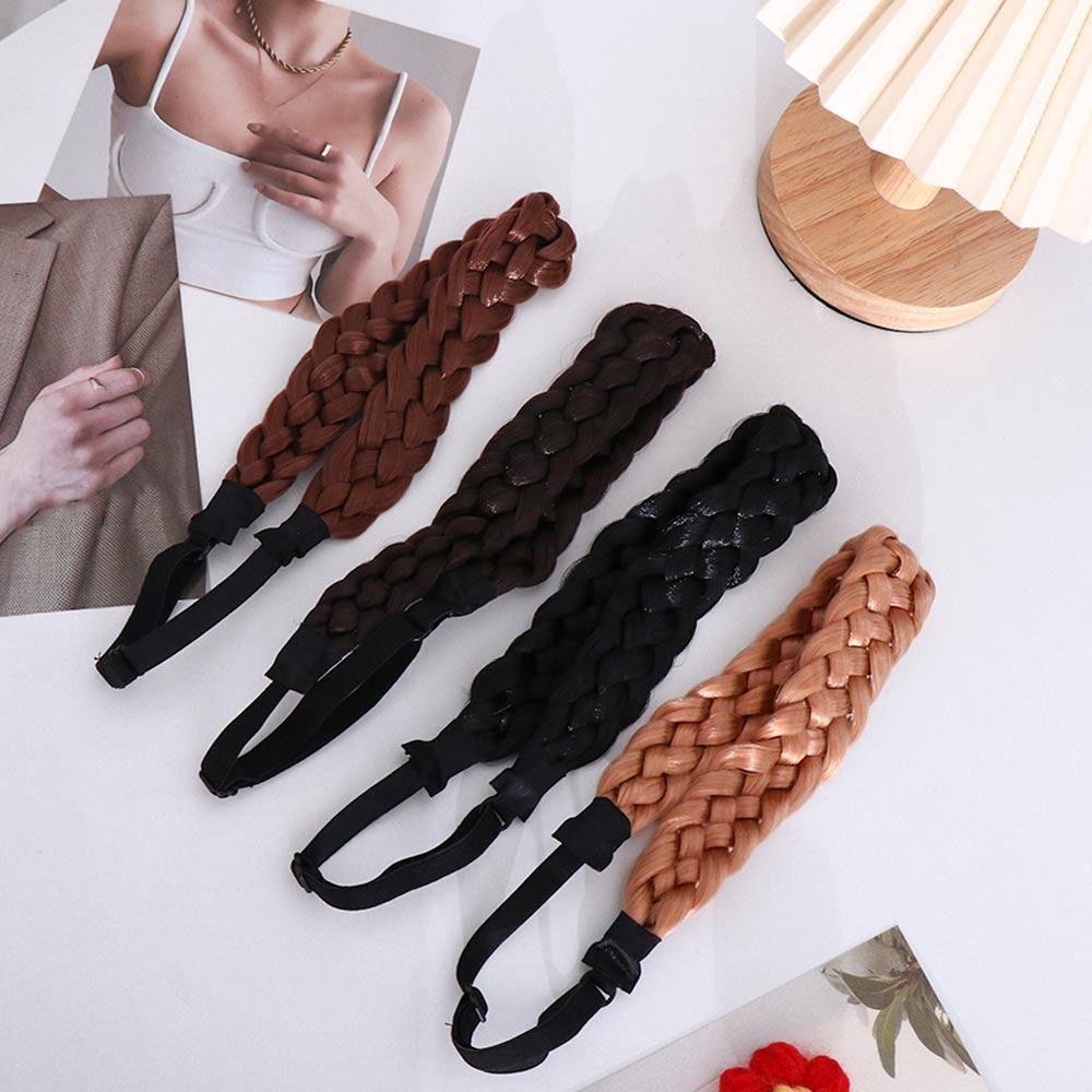 Headwear Women Elastic Braided Headband Wig Twist Headbands Bohemian Braided Hair Band Hair Hoop