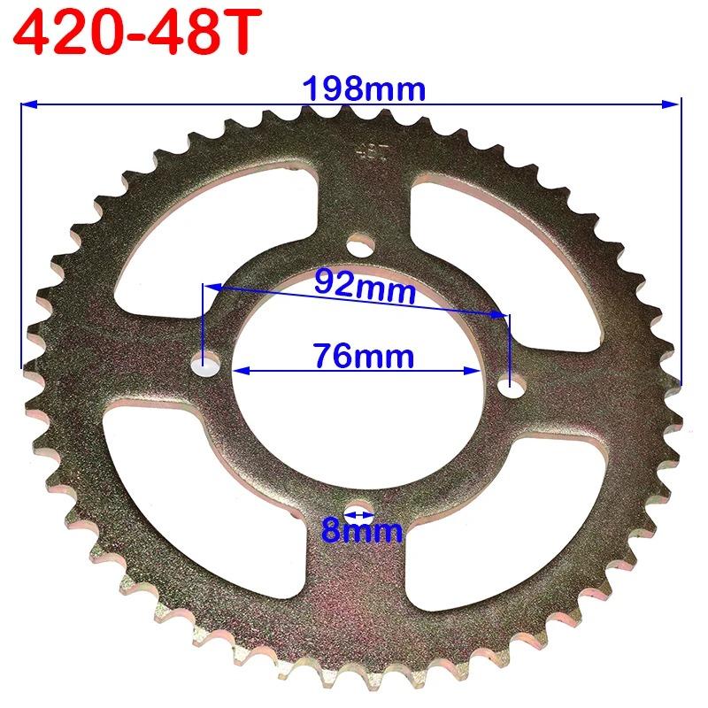 Motorcycle 420 Chain 35/37/39/41/43/45/48/51/53/57/60T Rear Sprocket ID 76mm For 50 70 90 110 125 250cc Pit Dirt Bike Quad ATV