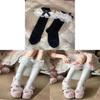 Lolita Lace Trim Cotton Knee Socks With Sweat Absorption For Girls