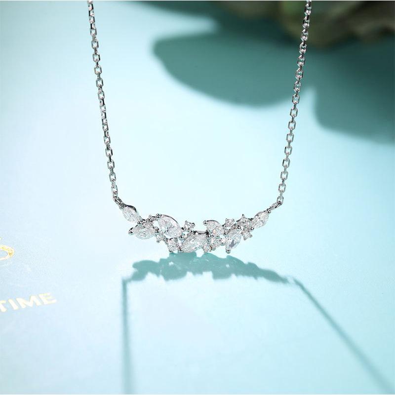 2021 Rose Gold Smile Diamond Necklace - Socialite Clavicle Pendant for Women