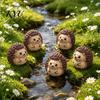 Pastoral Garden Figurines 2Pcs Cute Hedgehog Resin Mini for Succulents Pot Terrarium, Micro Landscape Small Gift Items Decor, Miniature Forest Animal
