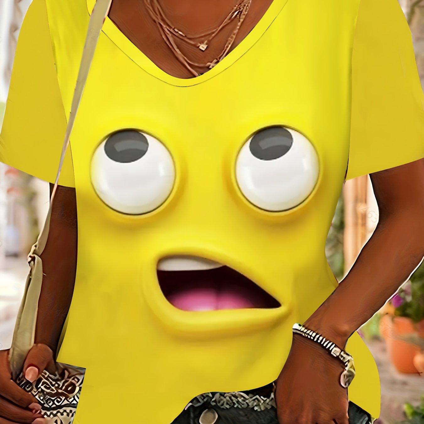 

Printed short sleeved cartoon funny pattern summer casual T-shirt for women S