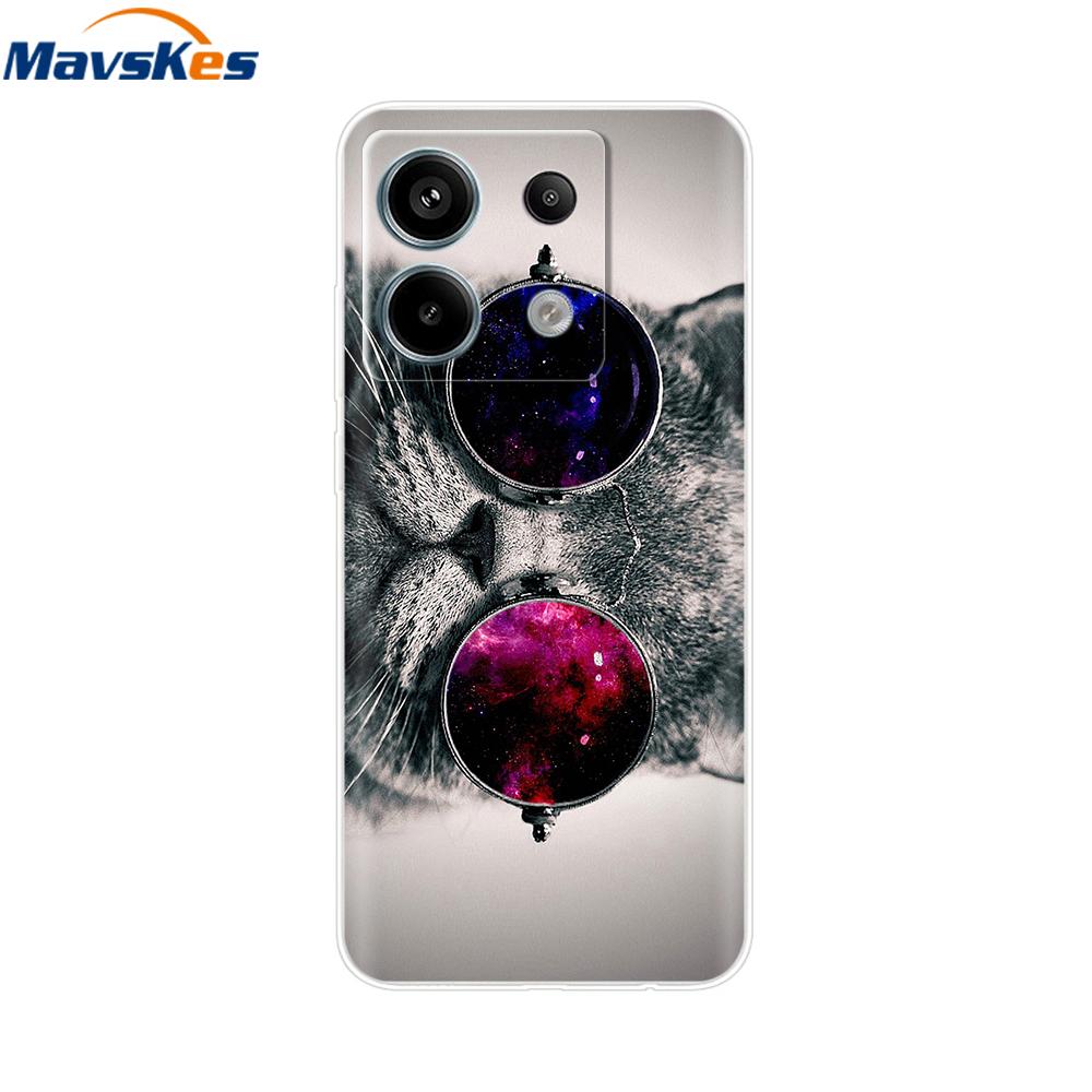 Handyhülle Für Xiaomi Redmi Note 13 Pro 5G Rückseite Niedlich Stoßfest Weich Klar Silikon TPU Für Redmi Note13 Note 13 Pro Funda