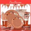 Stunning Rose Gold Stamping Disposable Tableware For Wedding And Babyshower Parties