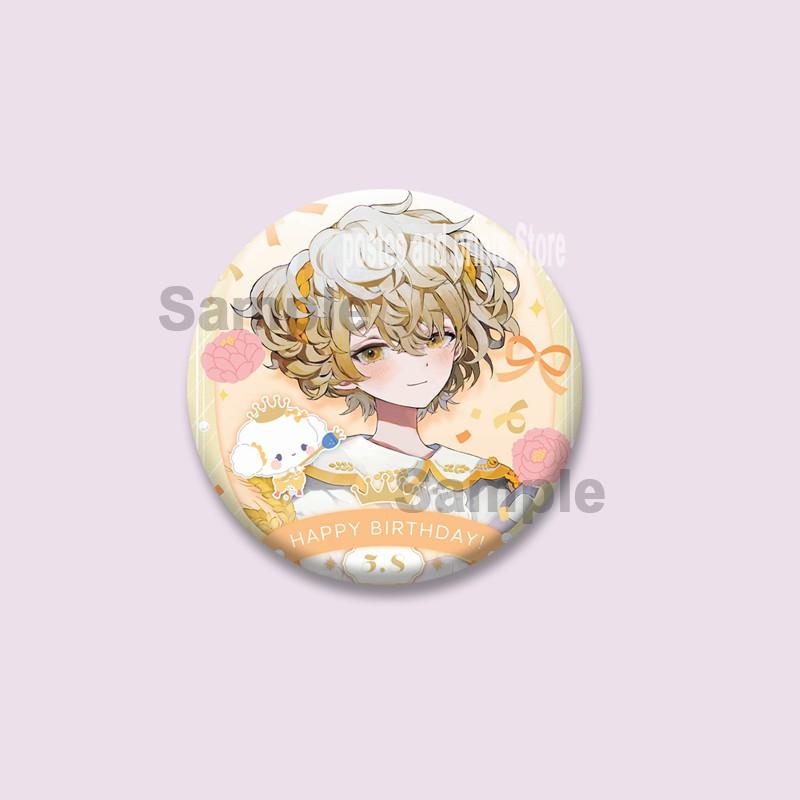 Cartoon Game Merold Kurode Hallritt Brooch Anime Fragaria Memories Lapel Pins Plastic Round Badge for Bag Hat Jewelry XMAS Gifts