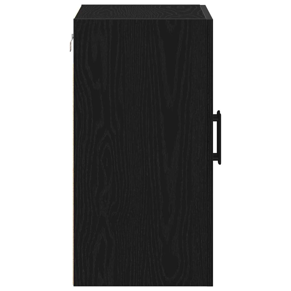 Wall Mounted Cabinet In Black Oak Look 60 X 31 X 60 Cm