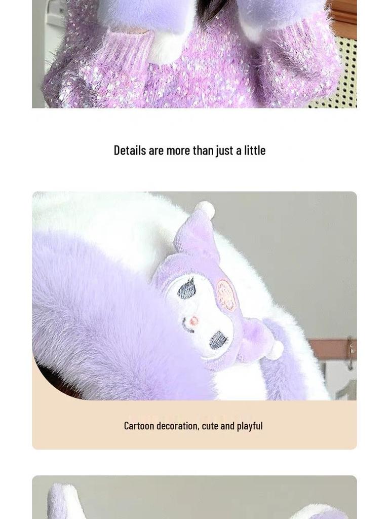 Plüsch Cartoon Baby Mützen-, Handschuh- und Schal-Set – Niedliche, Warme, Vielseitige Winterkleidung für Kinder