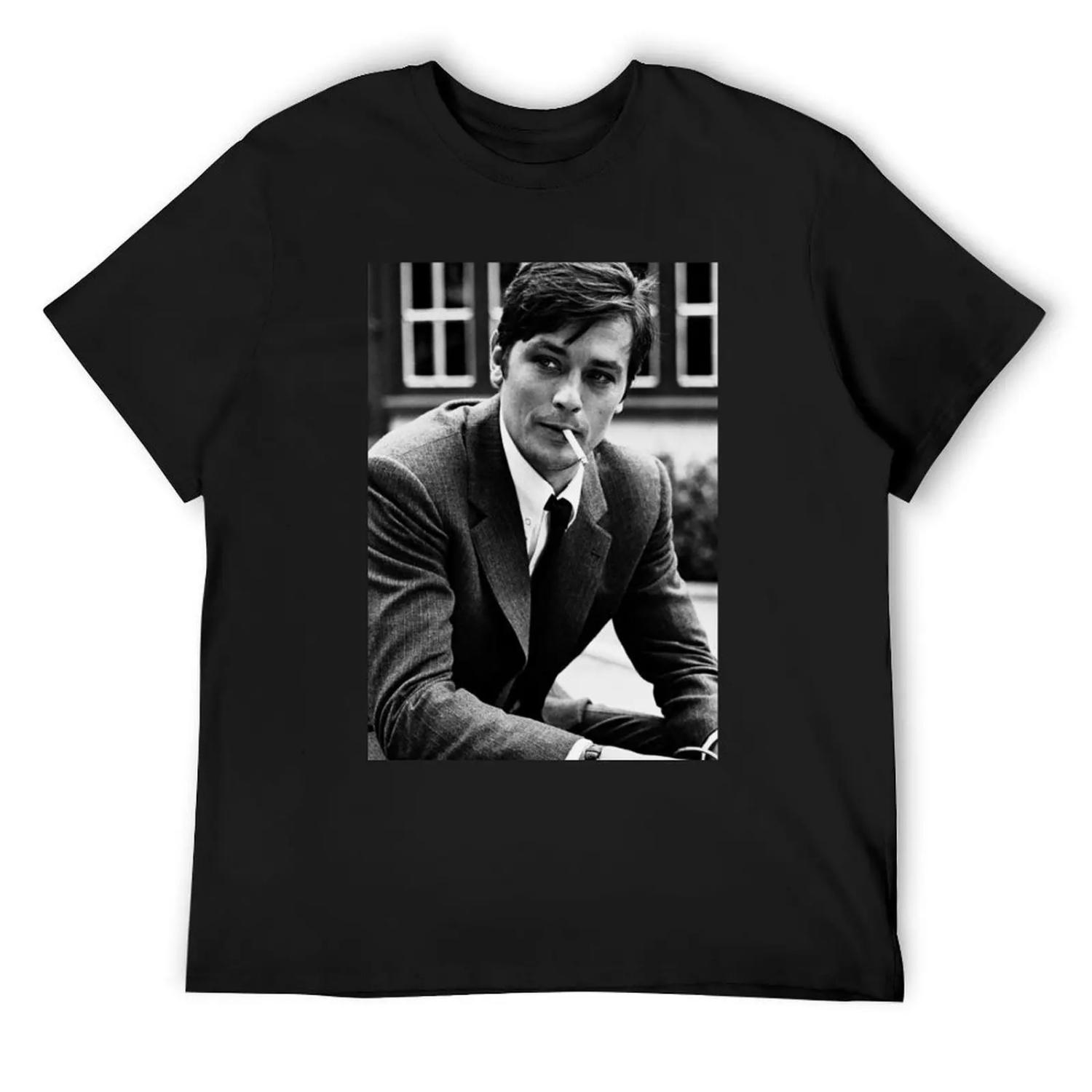 

Alain Delon smoking Classic T-Shirt hippie clothes funny gifts korean fashion quick drying t shirts for men pack XL чорний